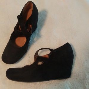 Black Suede Wedges